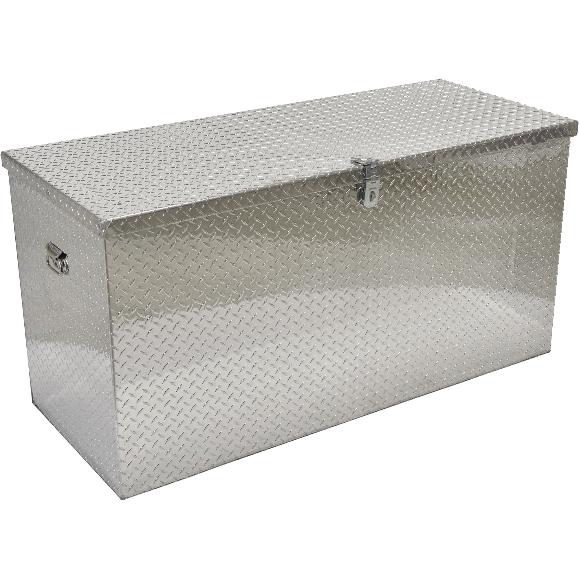 Vestil Aluminum Treadplate Portable Toolbox - 61 1/4in.W x 25 7/8in.D x 37 1/16in.H, 2500-Lb. Capacity, Double-Hinged Hasp, Model# APTS-3660